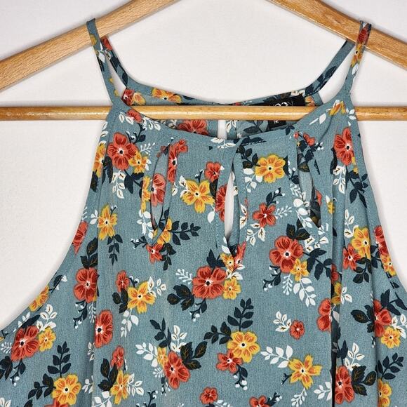 🌻3 for $18 Paper Moon Blue Floral Sleeveless Top - Picture 2 of 4